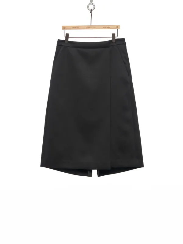 FW25 BLACK MIDI WRAP SKIRT