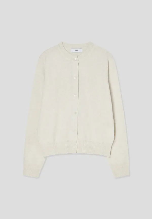 Fox wool round cardigan (oatmeal)