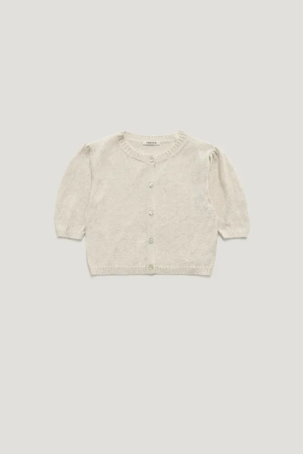 TATE LINEN CROP CARDIGAN_NATURAL IVORY / 122,000