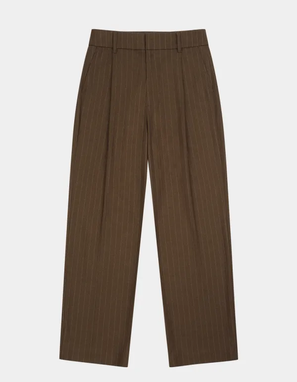 Elordi Pin Stripe Slacks (Brown)