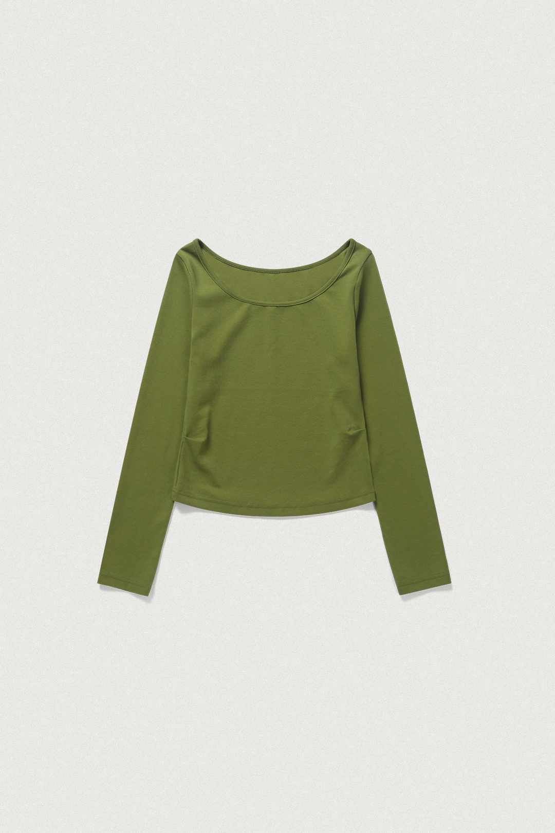 샤드라마 BOAT & SCOOP NECK T-SHIRT [OLIVE] 상품 이미지 1