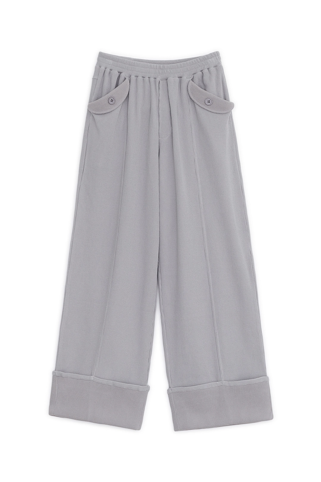 허그유어스킨 Waffle 2-tone sweat pants (Pink gray) 상품 이미지 1