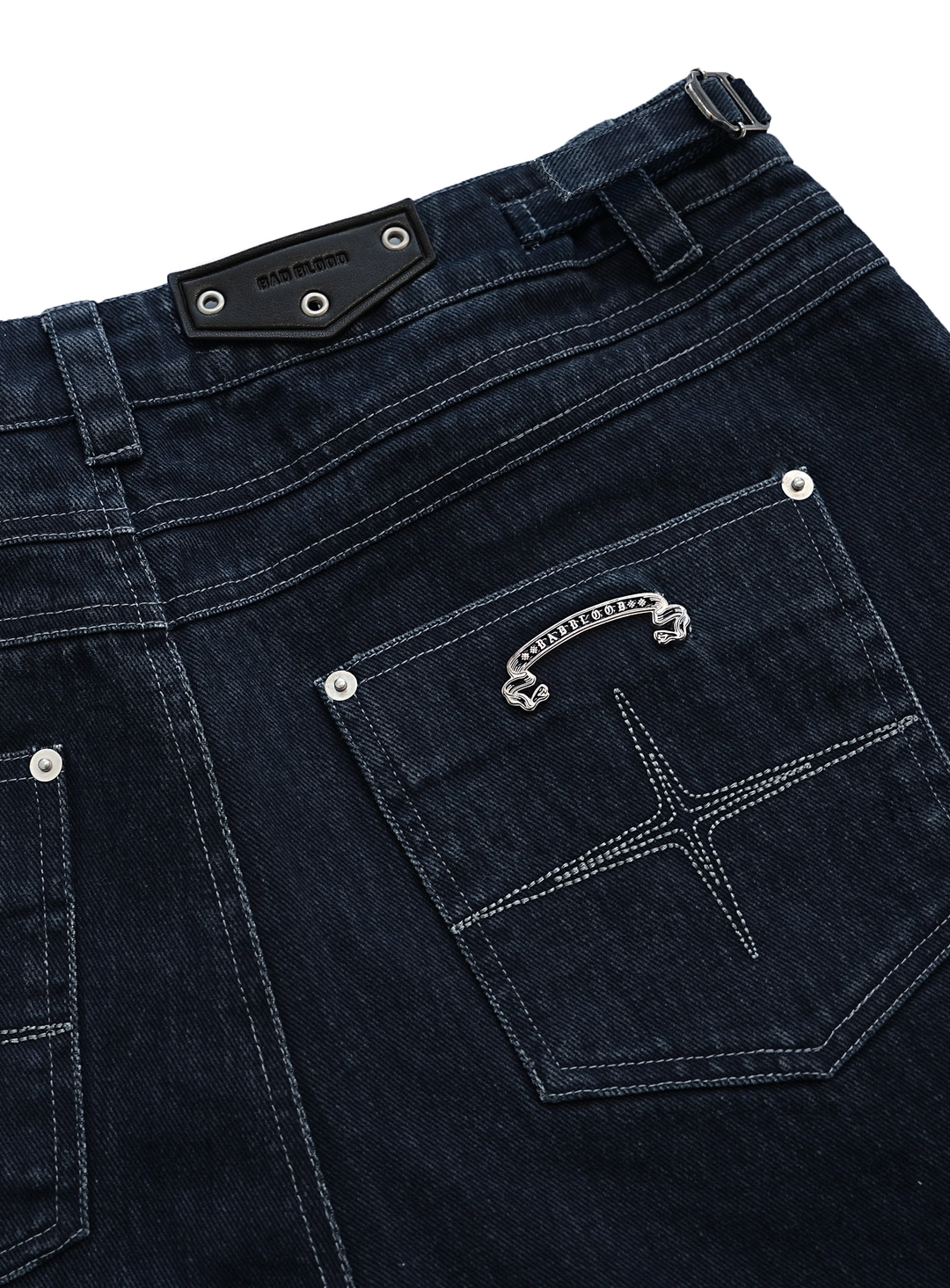 배드블러드 [w-pts26-017] Viper 401 Curved Color Jeans - Navy 상품 이미지 3