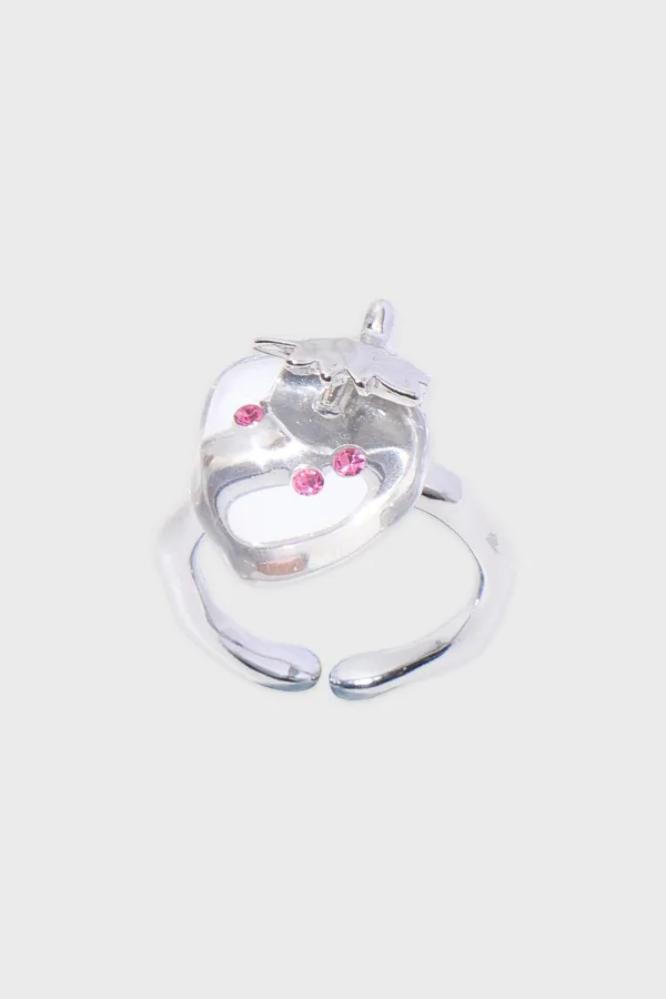 Clear Strawberry Ring (Silver)