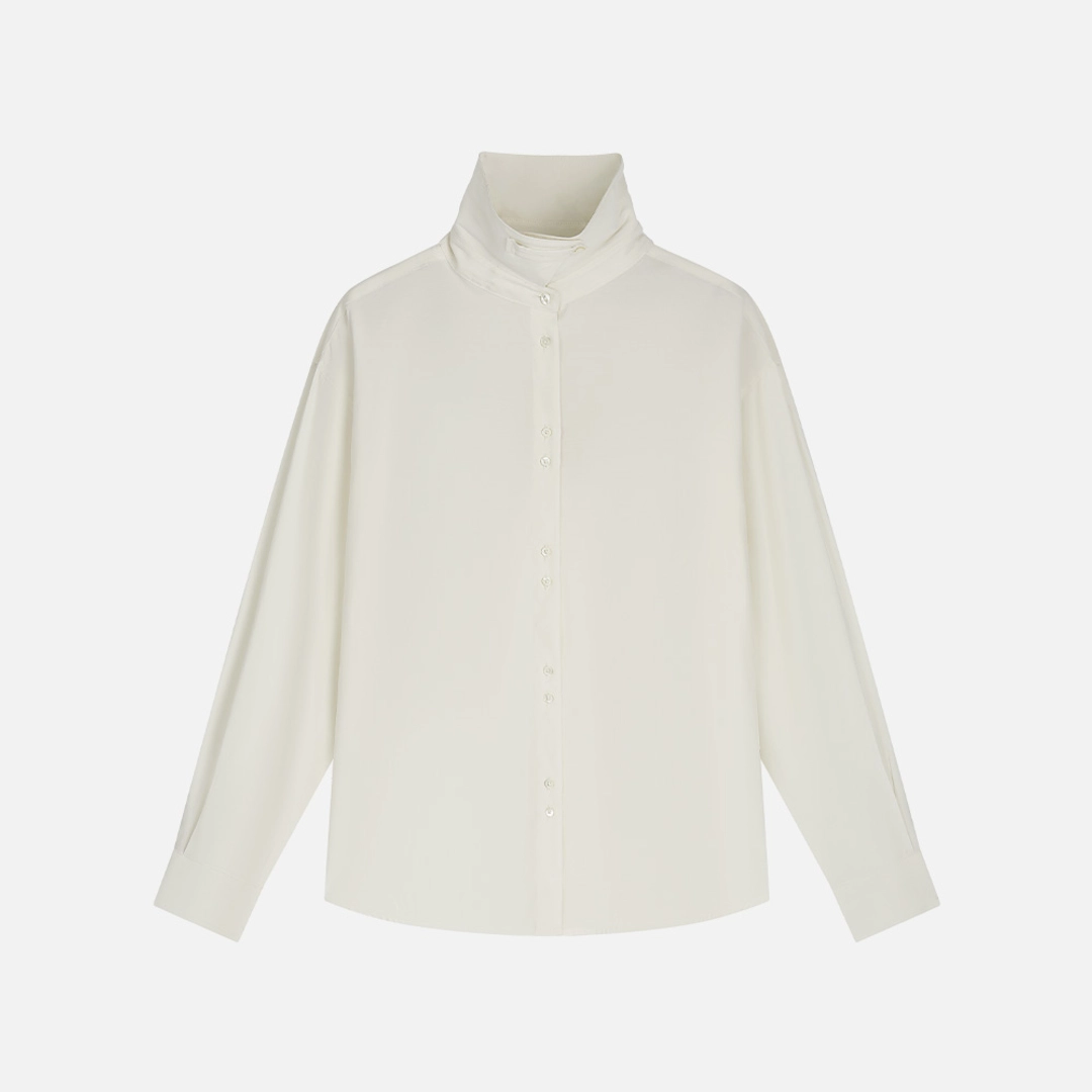 시야쥬 SITP5304 하이넥 실키 셔츠_Ivory 상품 이미지 2
