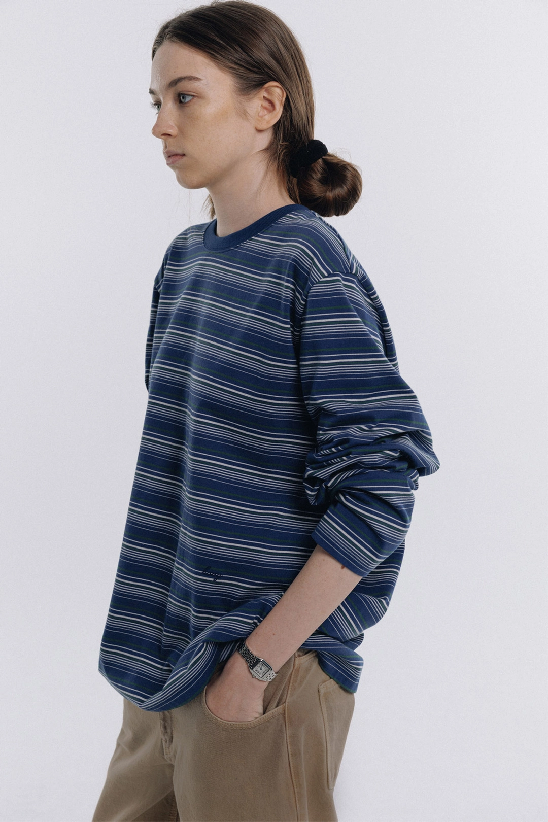 헤이그 2nd) a pin stripe t-sh (blue) 상품 이미지 2