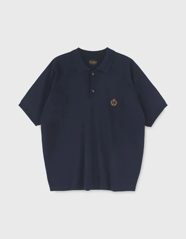 CREST RAGLAN POLO SHIRT / Navy