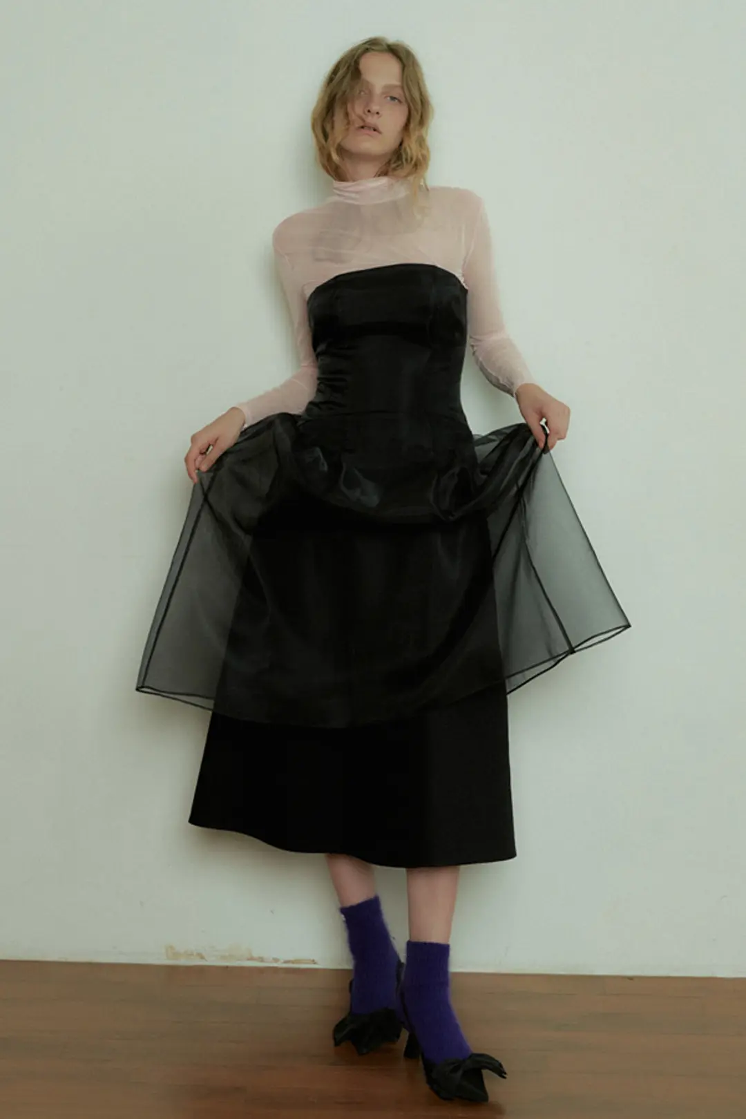 오버듀플레어 TUBE TOP ORGANZA DRESS_BLACK 상품 이미지 2