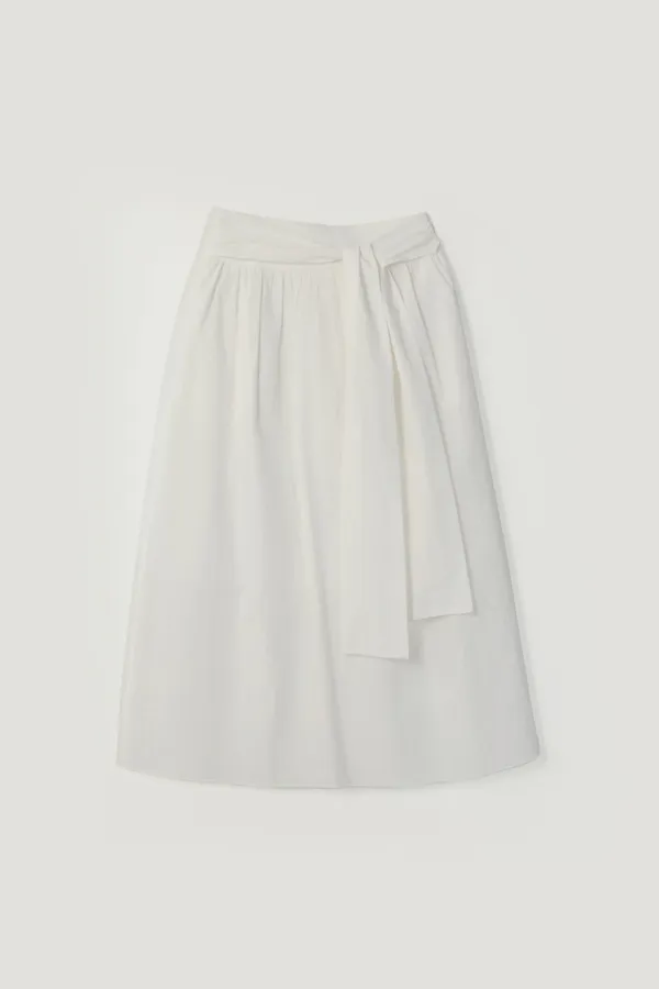 TALIA TIE LONG SKIRT_IVORY