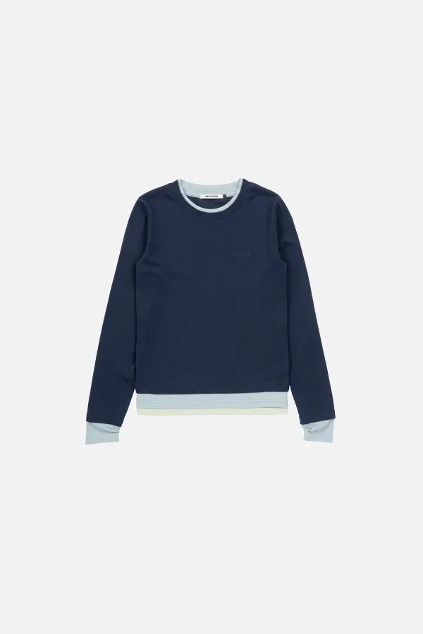 ESSENTIAL COLOR BLOCK TEE - NAVY