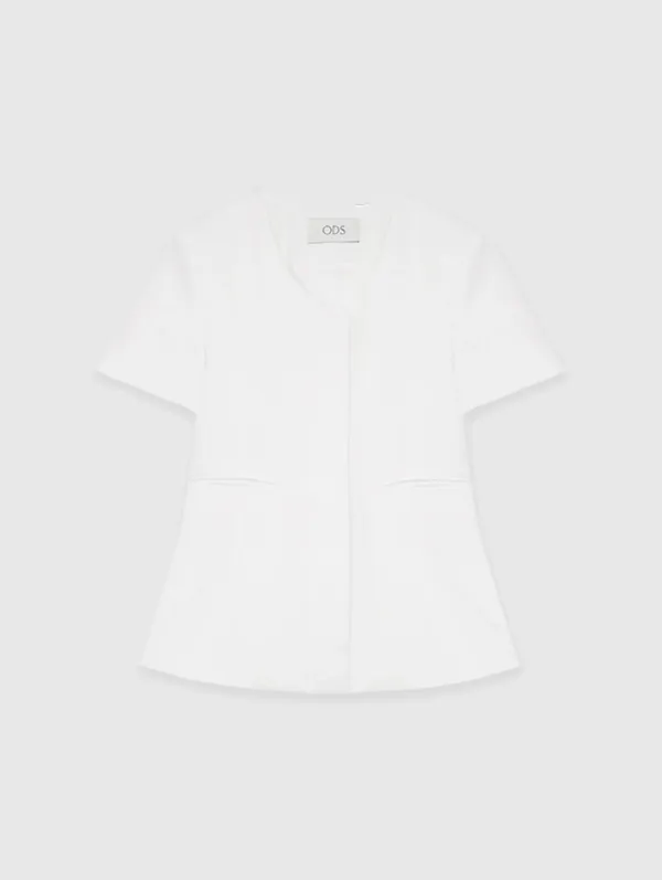 Half Jackie U Neck Jacket (White)