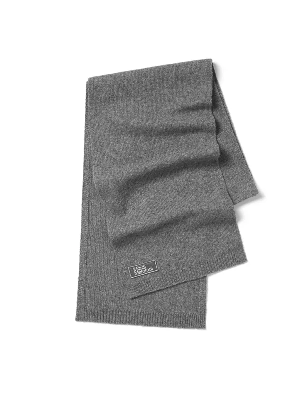 WOOL MUFFLER SQUARE LOGO_GREY