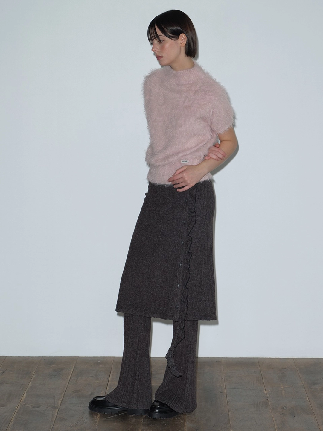 마가린핑거스 FRILL LAYERED SKIRT PANTS (CHARCOAL) 상품 이미지 2