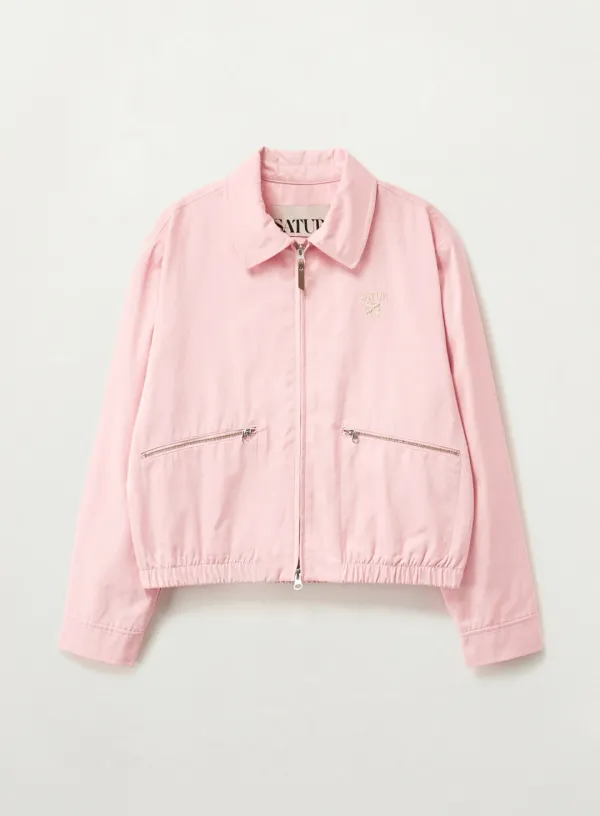 (W) Maron Collar Blouson Jacket - Pink