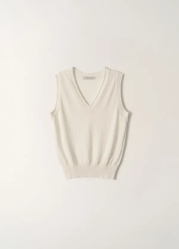 Dore sleeveless knit top (Ivory)