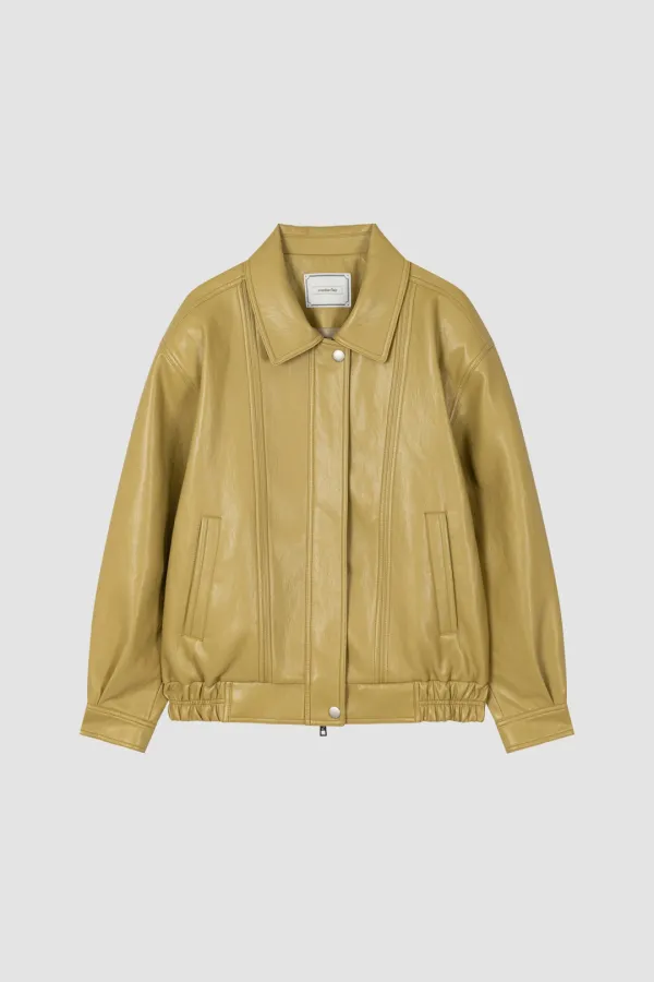 VINTAGE LEATHER BLOUSON JACKET_MUSTARD