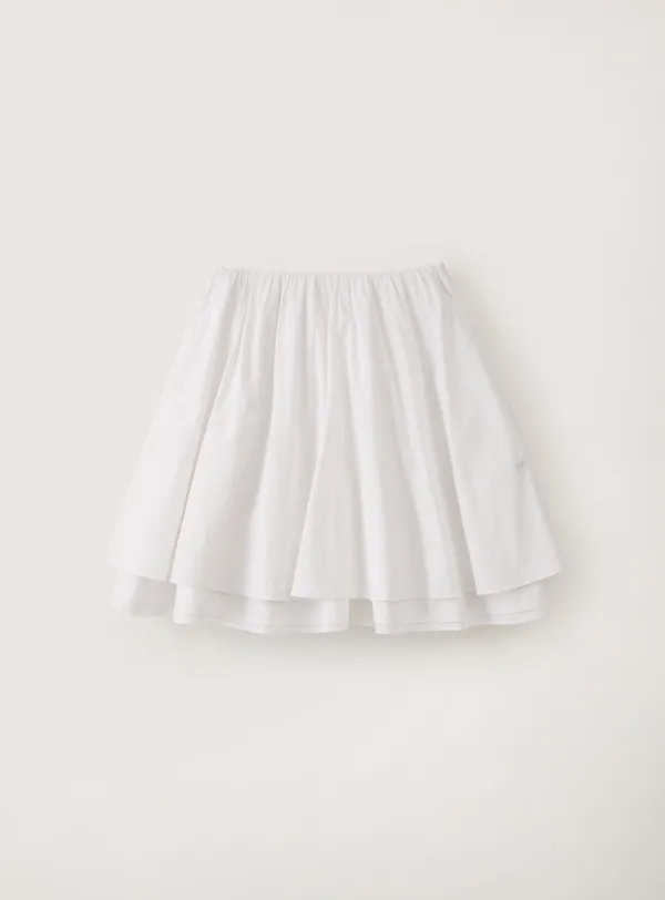 플레어 프렙 스커트_White