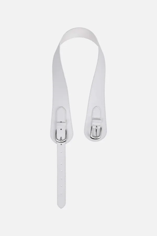Buckle Curve Belt _ White