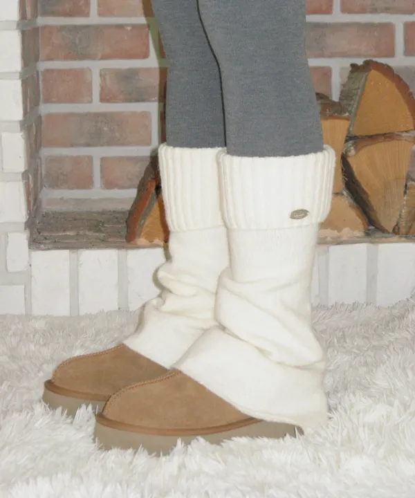 [11/2 순차배송] FOLDING KNIT LEG WARMERS IVORY