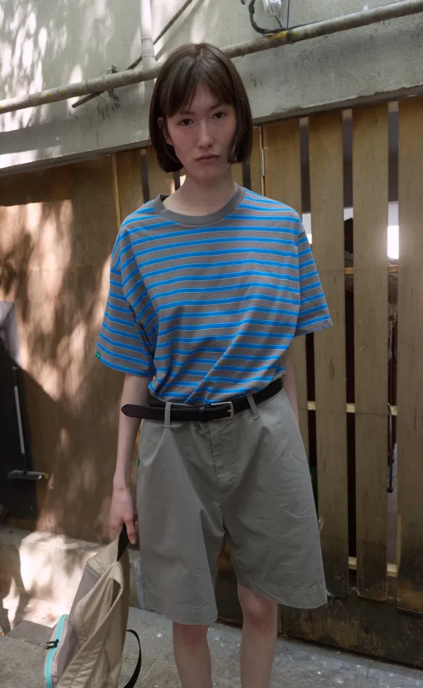 352. Cement Stripe T _ Blue