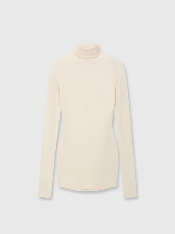 (W) SLIM-FIT TURTLENECK_ IVORY