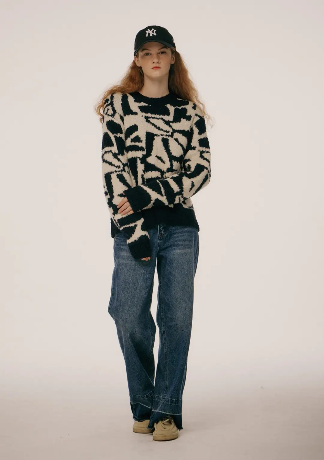 오픈도어 Like Pattern Knit Navy 상품 이미지 1