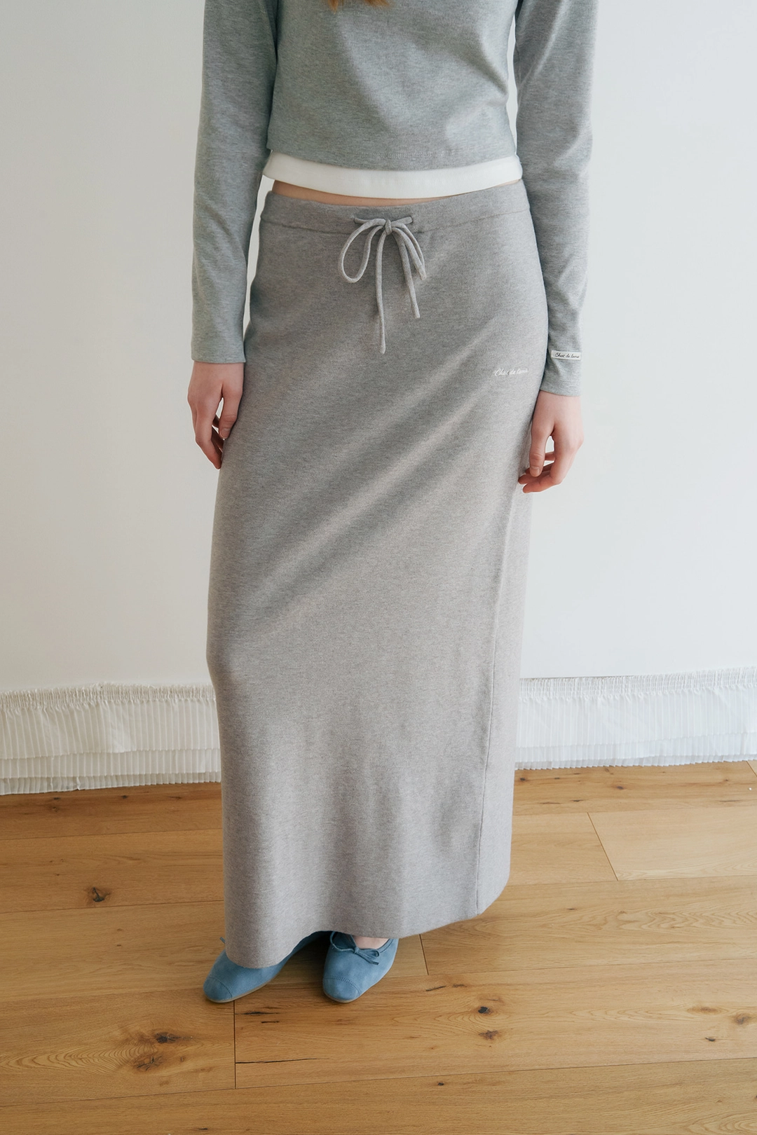 샤드라마 [2차 REORDER] FLOWING RIP LOUNGE SKIRT [GRAY] - Chat de Lama 상품 이미지 2