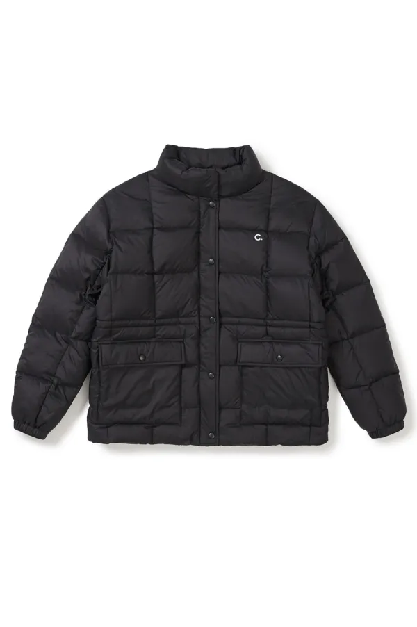 [25FW clove] Square Quilted Down Jacket (Black)