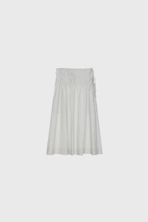 Cotton shirring skirt (light gray / dark gray / white / black)