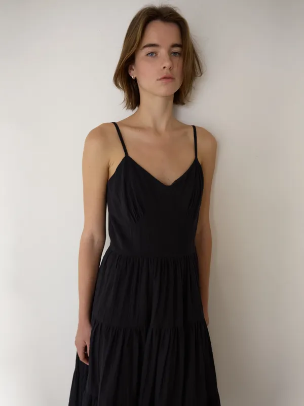 A CAN CAN SLEEVELESS DRESS_BLACK