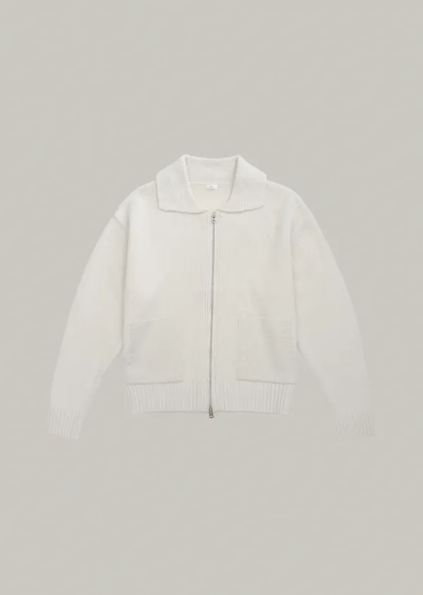 mono zip-up cardigan (cream)