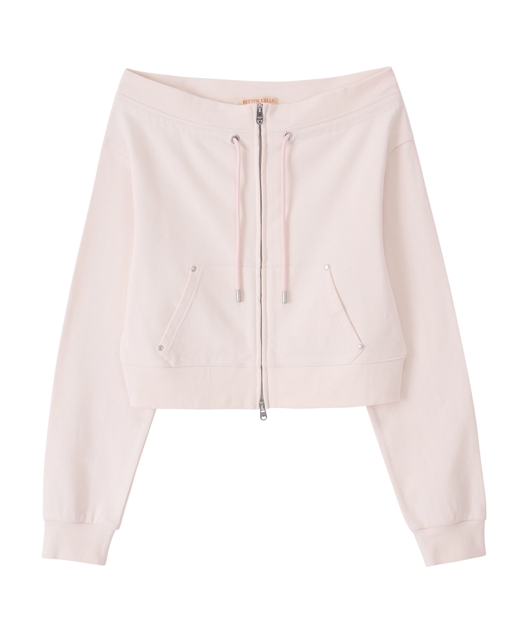 비터셀즈 Vera Off Shoulder Zip Up-Light Pink 상품 이미지 1