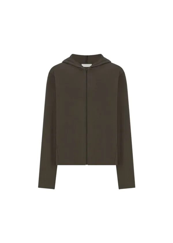 Jersey Hooded Jumper, Brown
