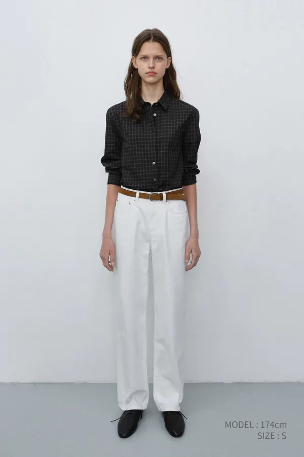 ESSENTIAL SLIM CHECKED SHIRT BLACK_UDSH6C201BK