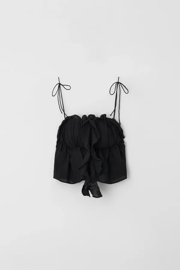 noir ruffle bustier