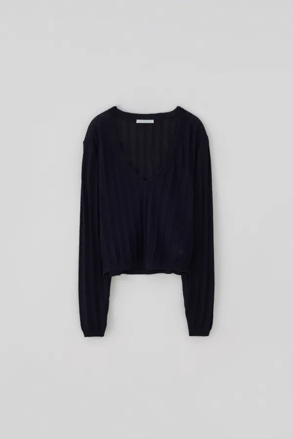 (2nd re-stock) T/T Low pullover knit (navy)