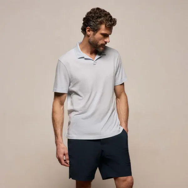 Cotton Cashmere Open Polo - Memory