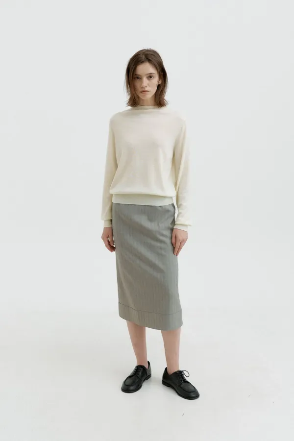 Plain Mock Neck Pullover