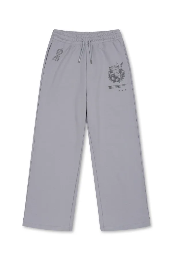 GRAFFITI ARTWORK SWEATPANTS IN SMOKE BLUE