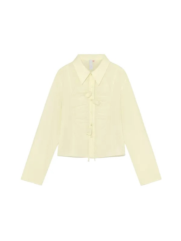 Corsage Shirring Shirt Butter