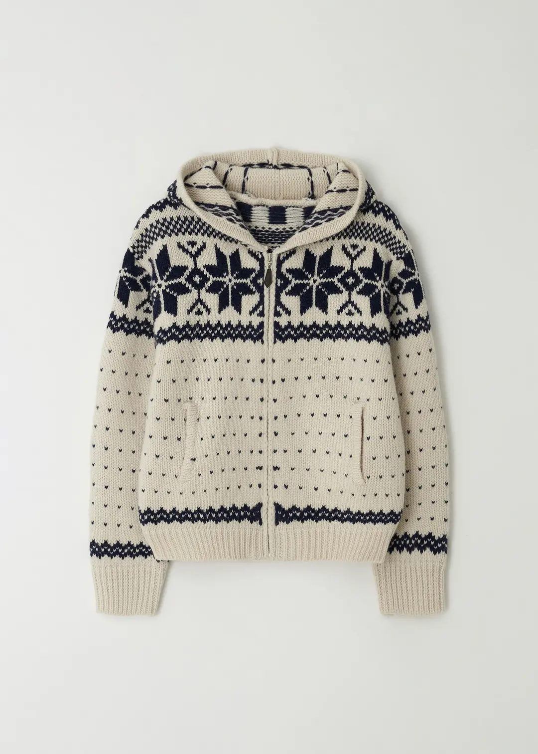 더라이 Jacquard Hood Zip-up(Ivory) 상품 이미지 1
