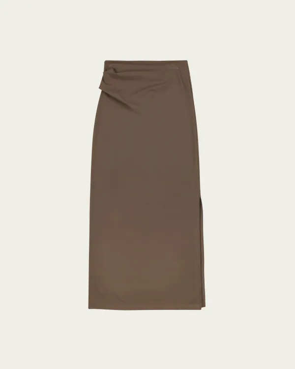(2차) Riko Jersey Skirt - Brown