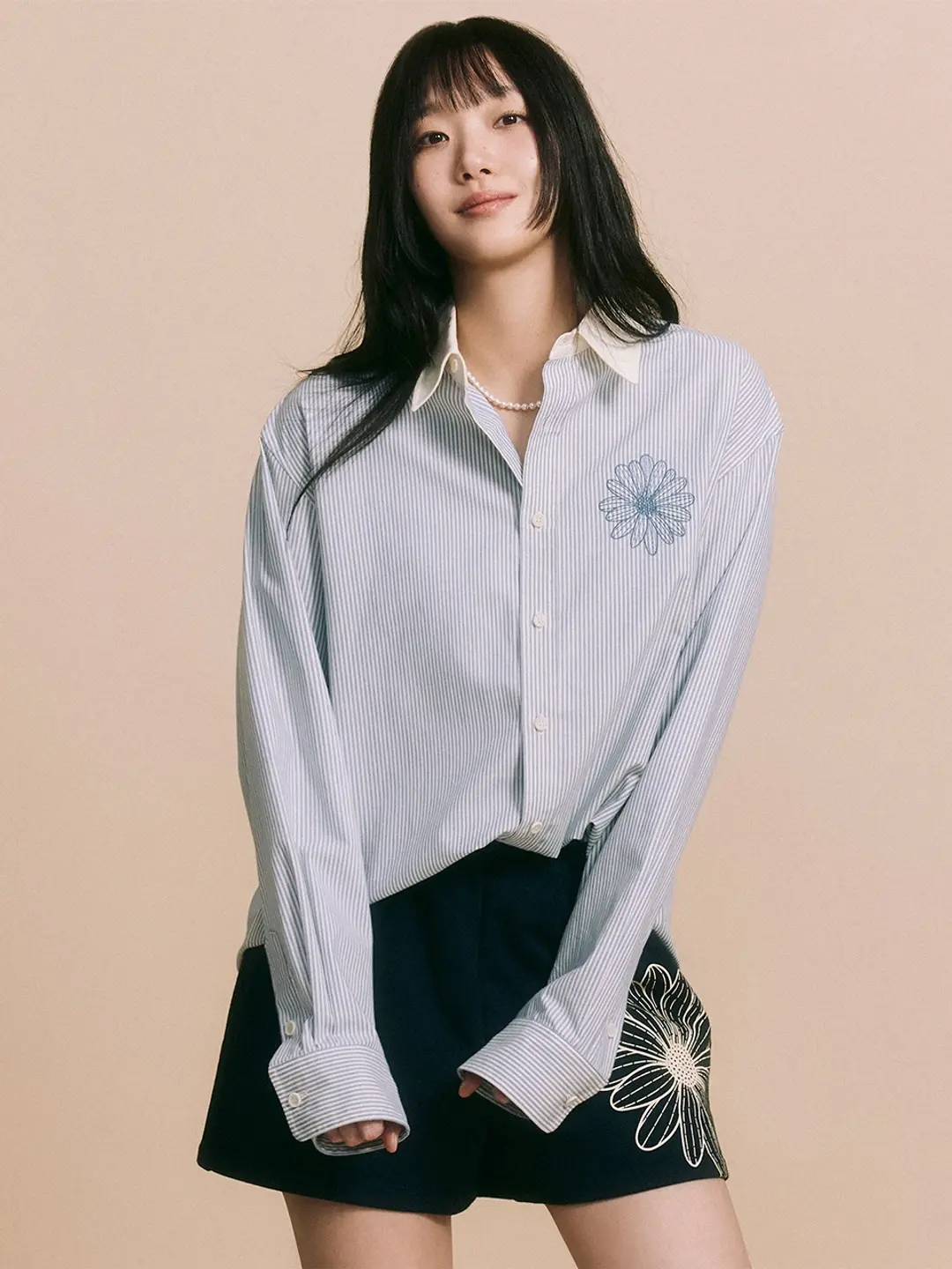 마르디 메크르디 OXFORD SHIRT STRIPE_SKY BLUE 상품 이미지 1