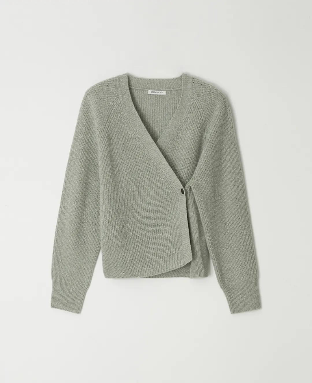 스텝어라운드 Alpaca Blend Wrap Cardigan_SAGE GREEN 상품 이미지 1
