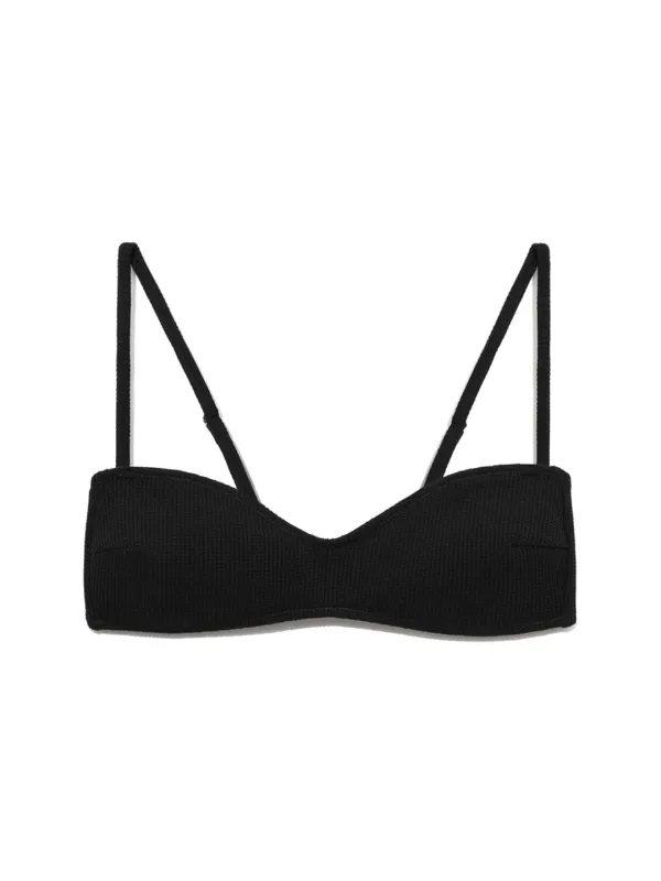 G WAFFLE BIKINI TOP (BLACK)