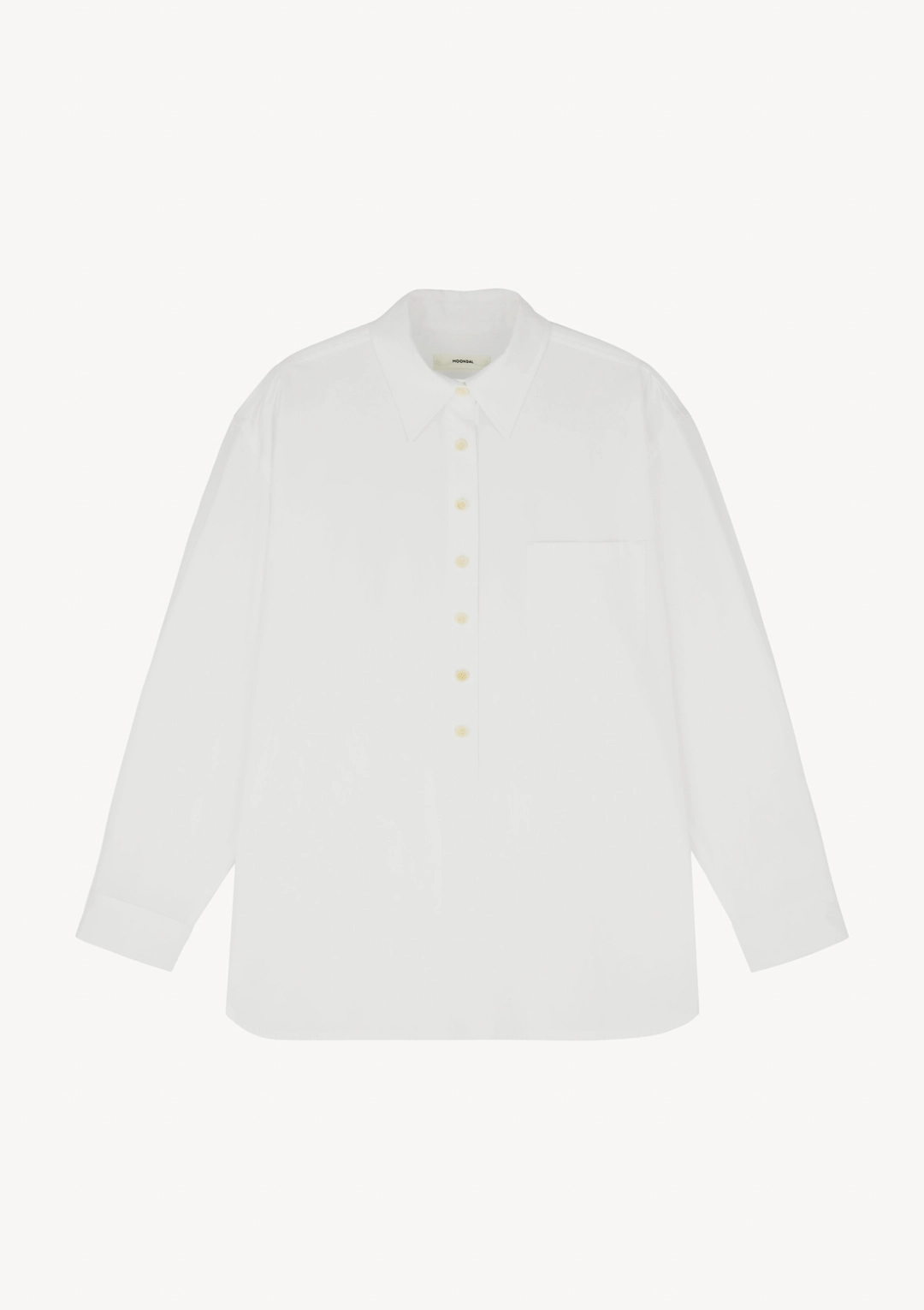 문달 Menton Henley Shirt in White 상품 이미지 1