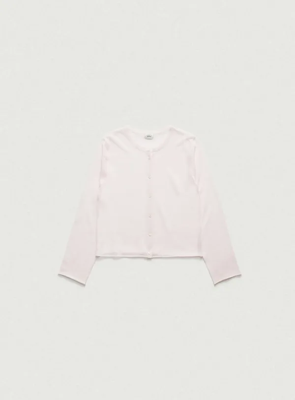 Hyled Linen Button Cardigan_Light Pink