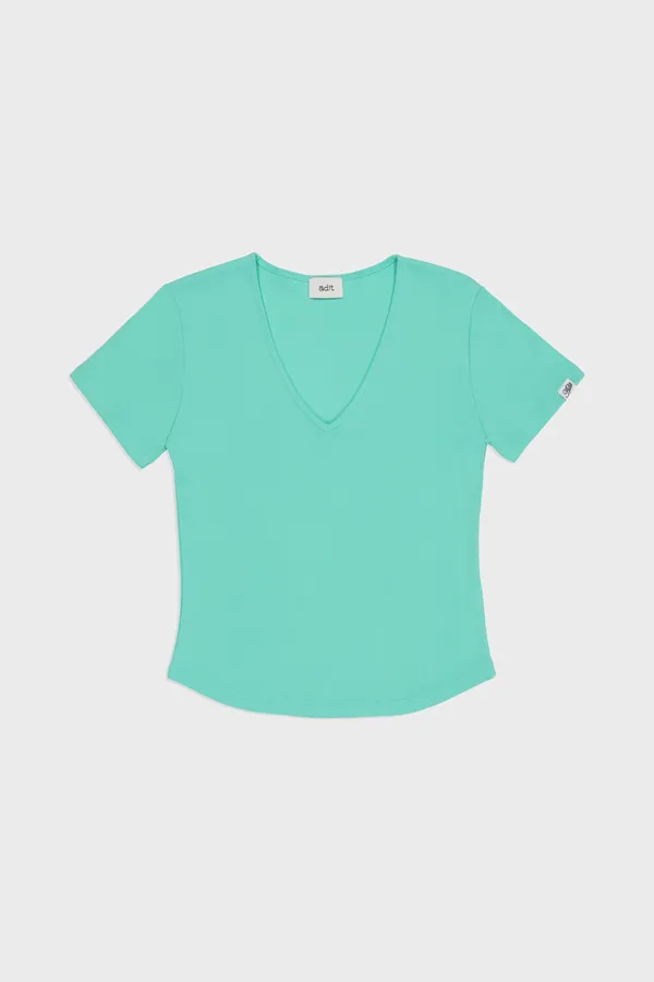 [New] V-neck daily t-shirt_mint