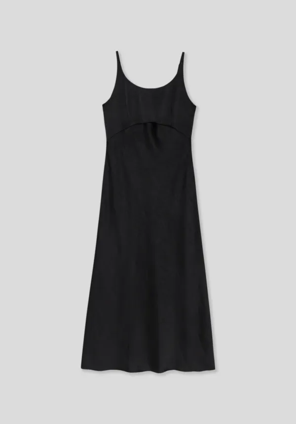 Celina SIlky Sleeveless Dress (Black)