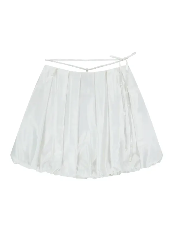 SATIN BALLOON SKIRT [WHITE]